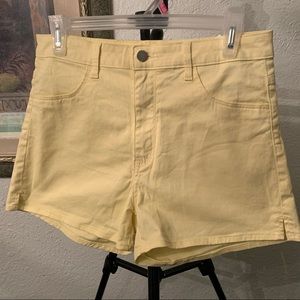 H&M yellow denim shorts